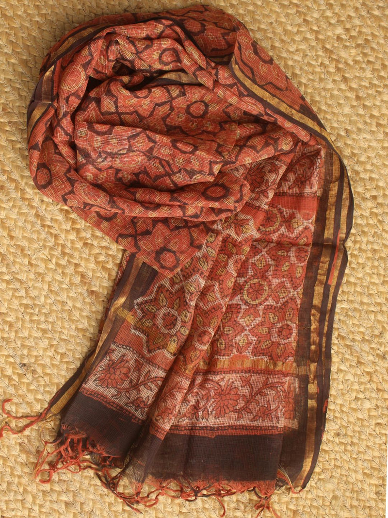 Hand Block Printed Dress Material With Kota Doria Dupatta