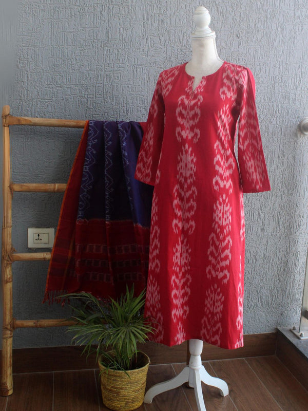 Ikkat Handloom A-Line Cotton Kurta