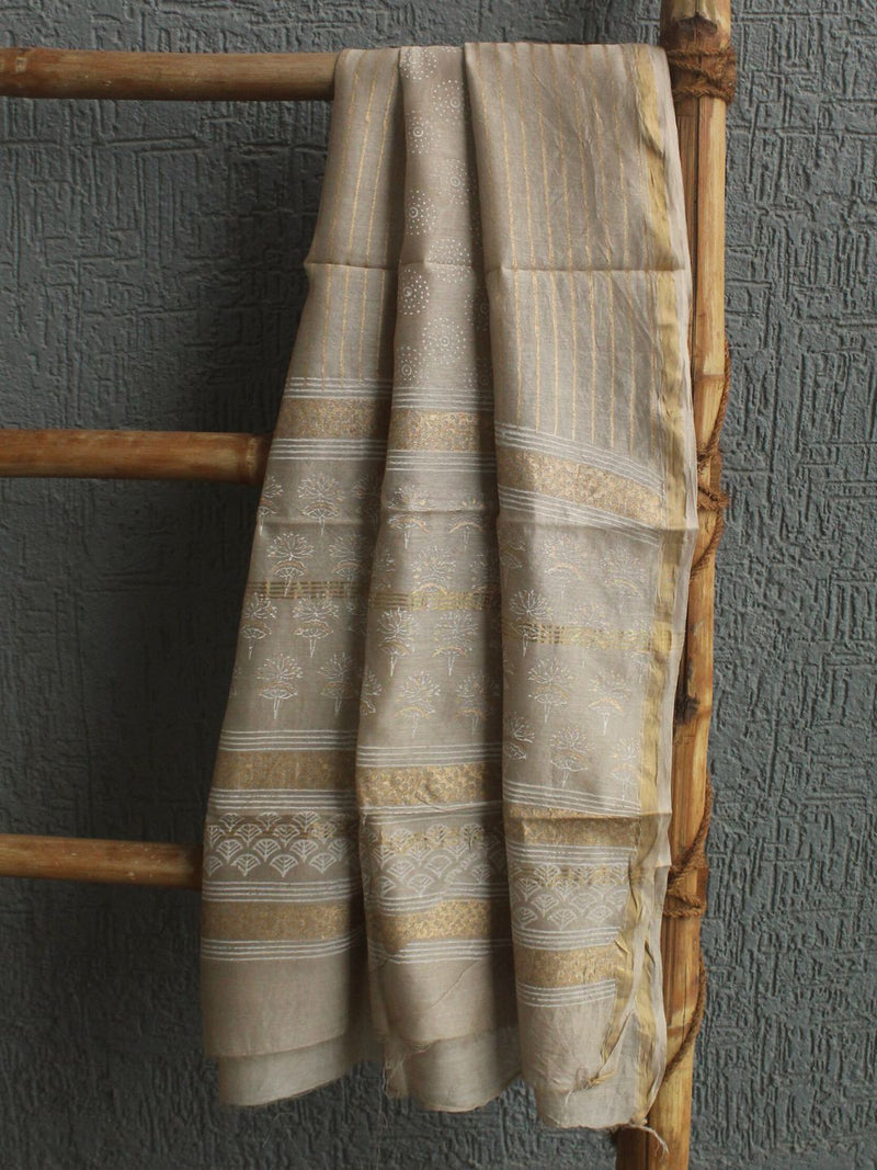 Hand Block Printed Chanderi Dress Material