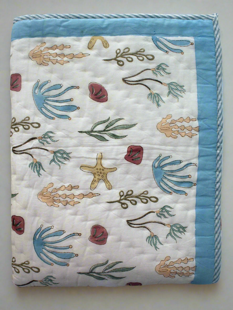 Mul Mul Cotton Baby Blanket with Aquatic Plants