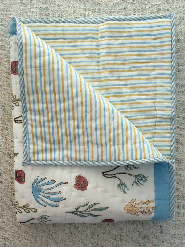 Mul Mul Cotton Baby Blanket with Aquatic Plants