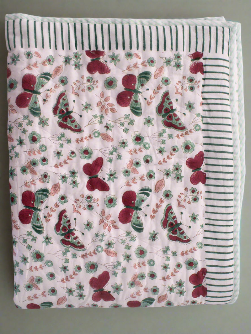 Mul Mul Cotton Baby Blanket with Floral Print