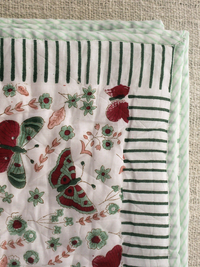 Mul Mul Cotton Baby Blanket with Floral Print