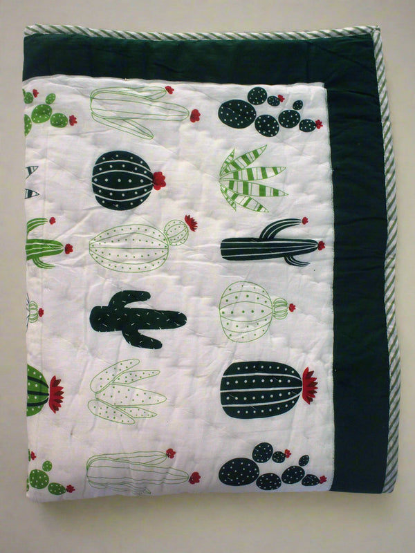 Mul Mul Cotton Baby Blanket with Cactus Print