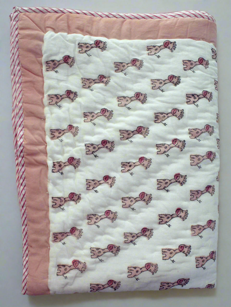 Mul Mul Cotton Baby Blanket with Giraffe Print