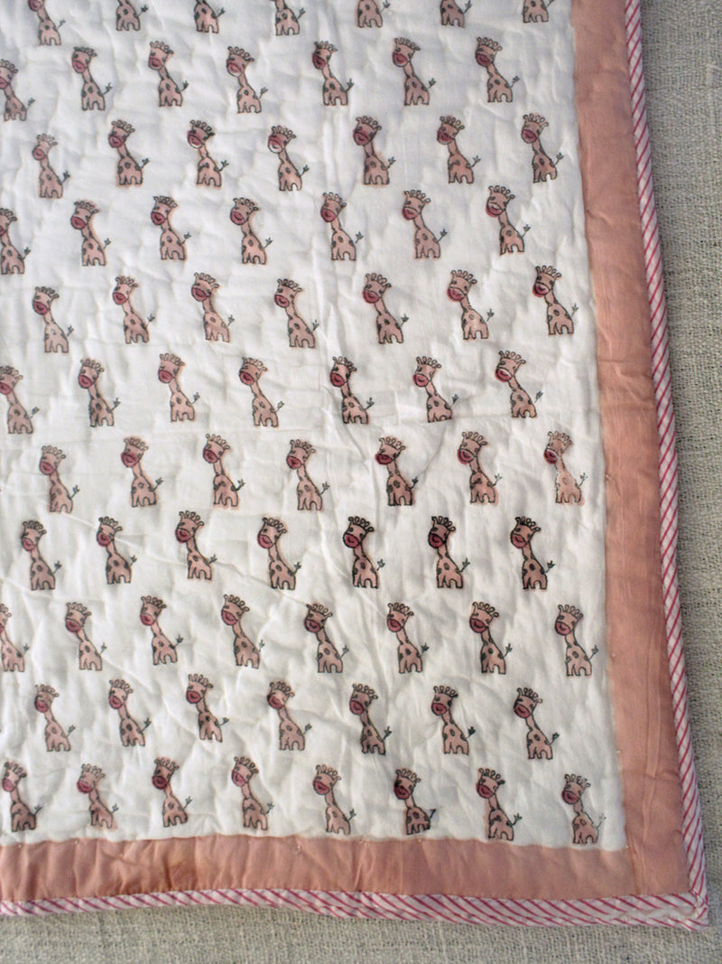 Mul Mul Cotton Baby Blanket with Giraffe Print