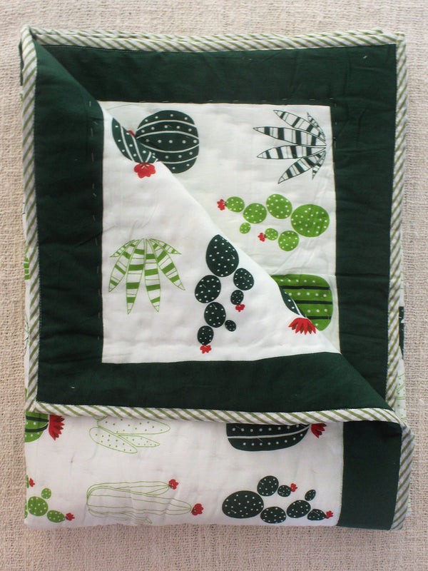 Mul Mul Cotton Baby Blanket with Cactus Print