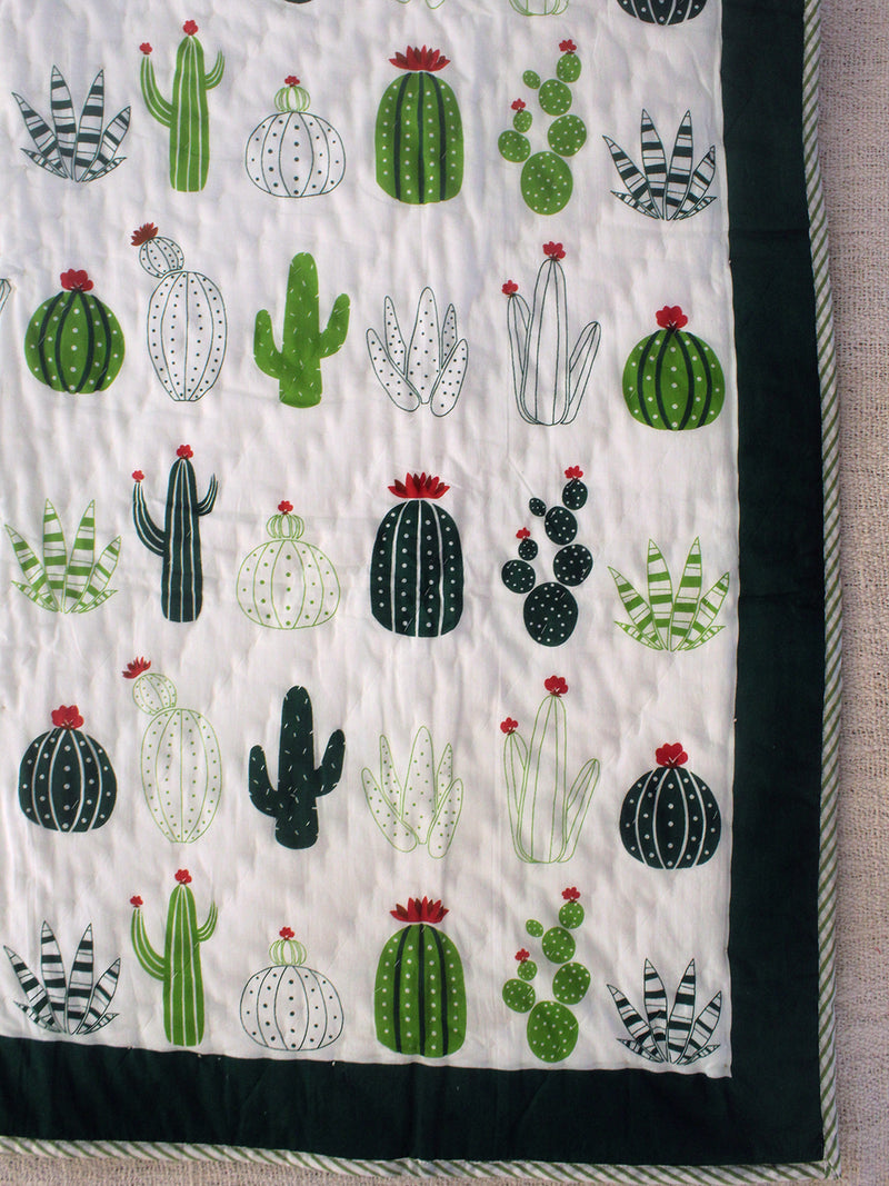 Mul Mul Cotton Baby Blanket with Cactus Print