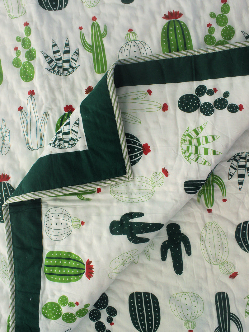 Mul Mul Cotton Baby Blanket with Cactus Print