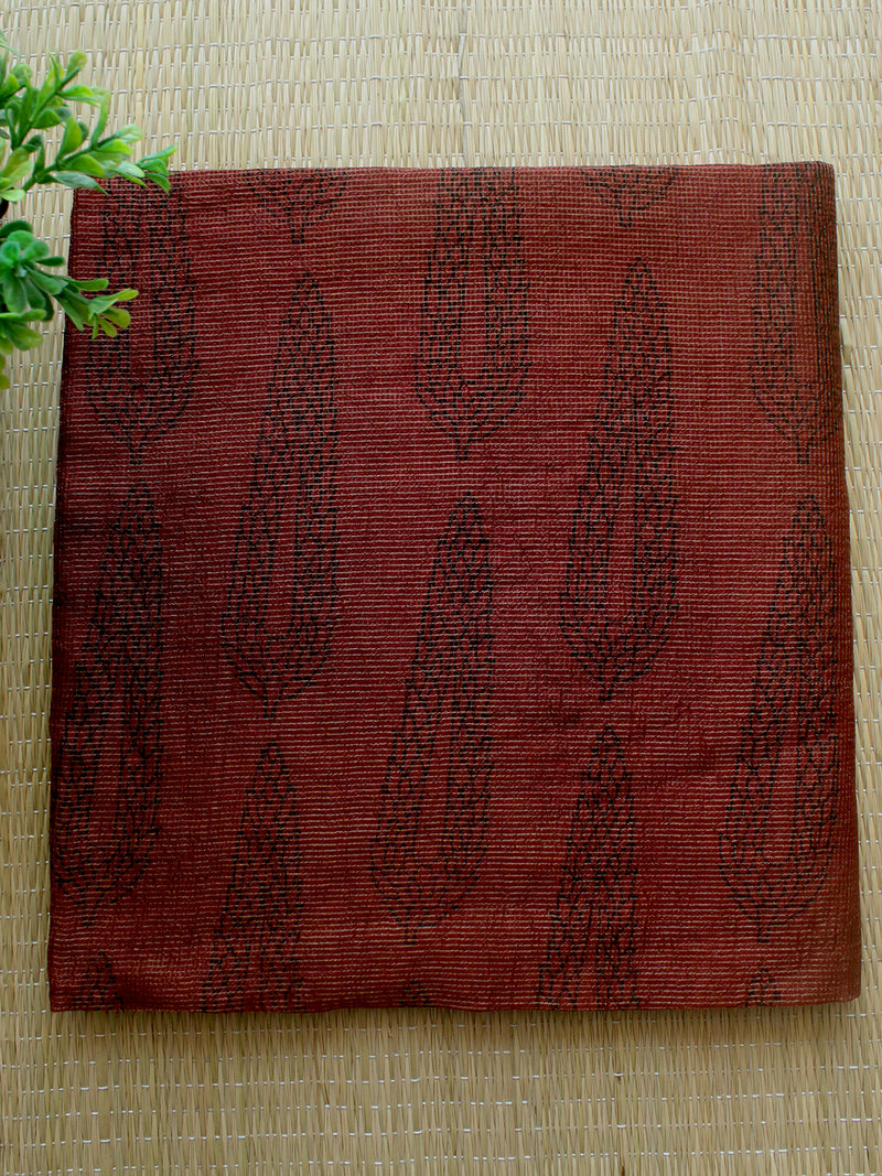 Rust Bagh Hand Block Printed Handloom Tissue Cotton Silk Dress Material