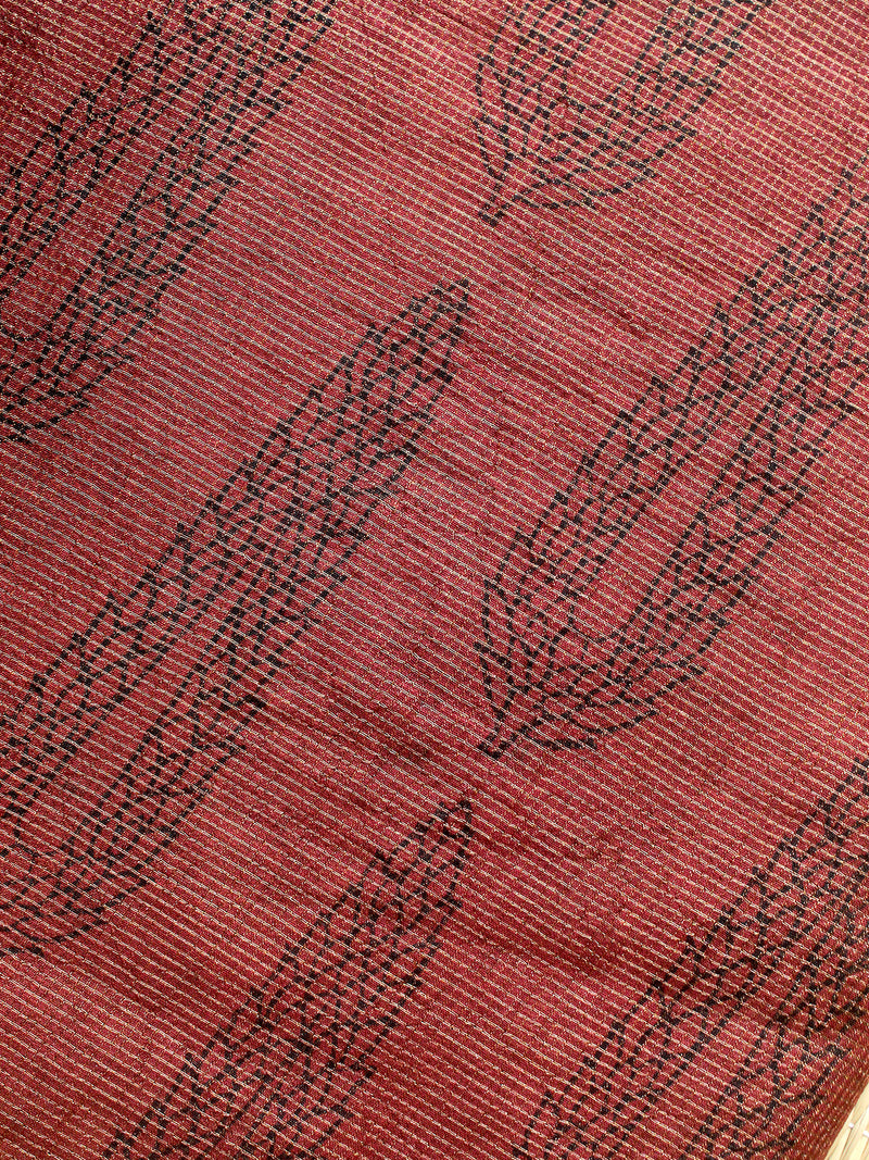 Rust Bagh Hand Block Printed Handloom Tissue Cotton Silk Dress Material