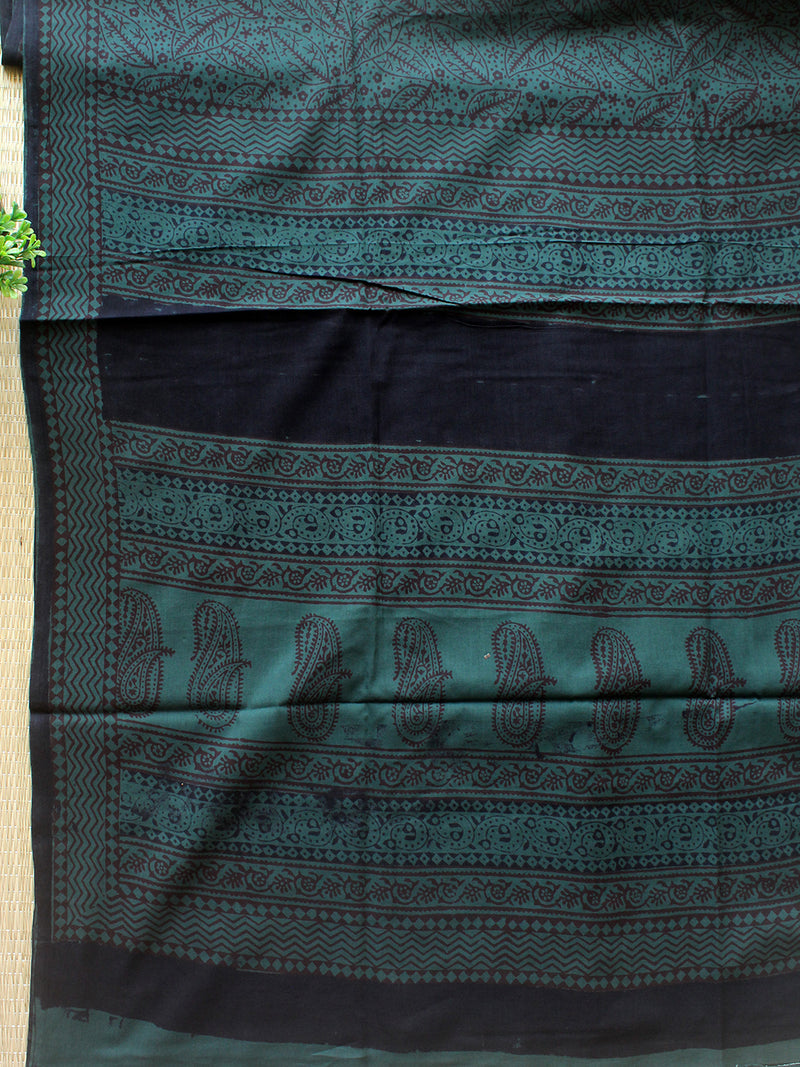 Black Bagh Hand Block Printed Pure Cotton Dress Material