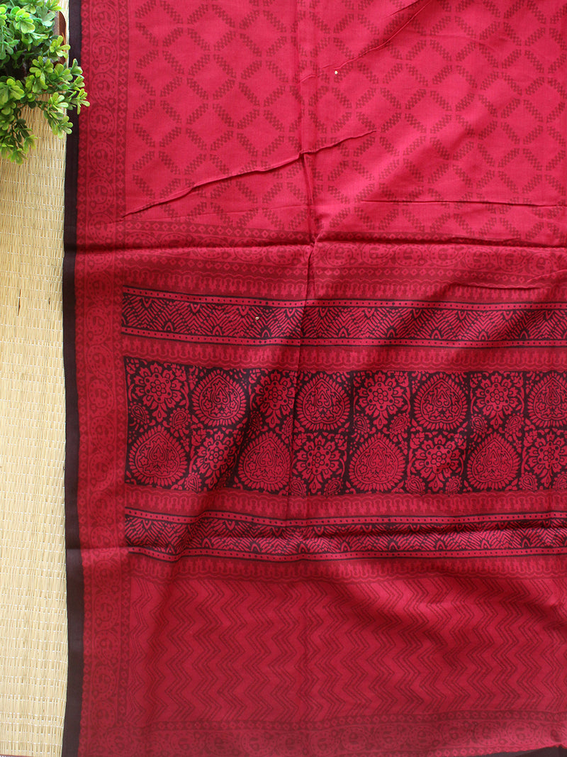 Pink Bagh Hand Block Printed Pure Cotton Dress Material