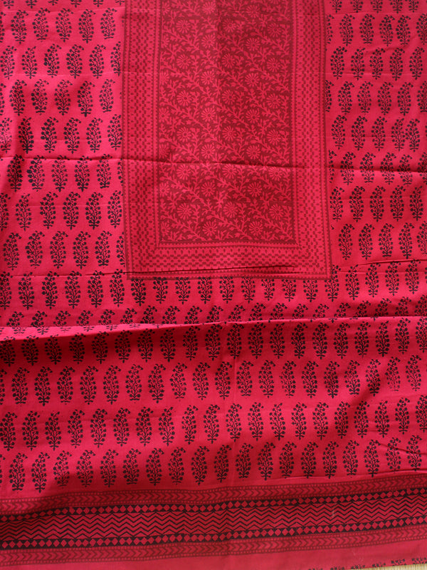 Pink Bagh Hand Block Printed Pure Cotton Dress Material