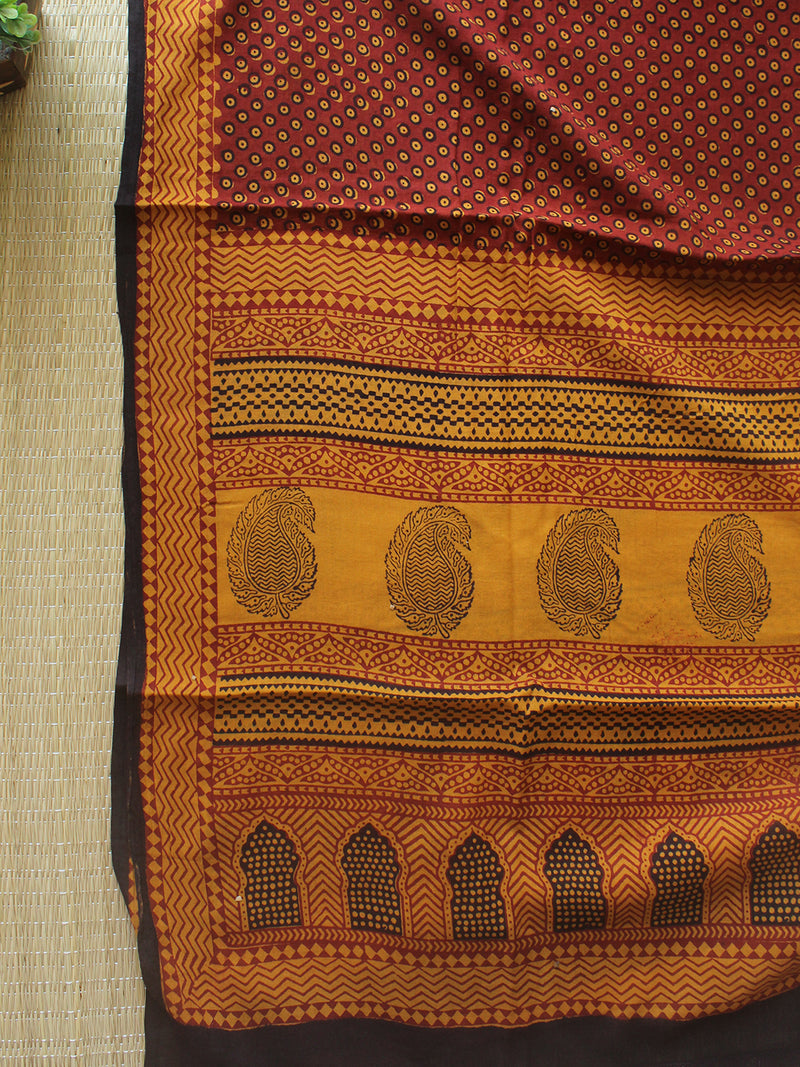 Mustard Bagh Hand Block Printed Pure Cotton Dress Material