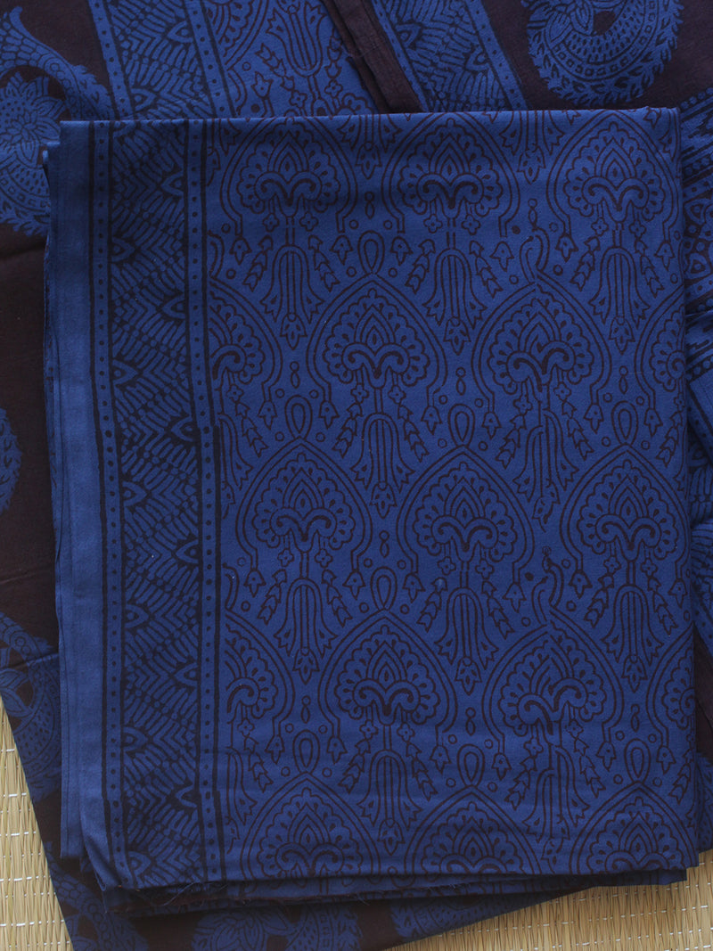 Black Bagh Hand Block Printed Pure Cotton Dress Material