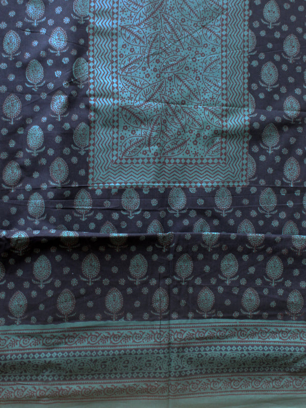 Black Bagh Hand Block Printed Pure Cotton Dress Material