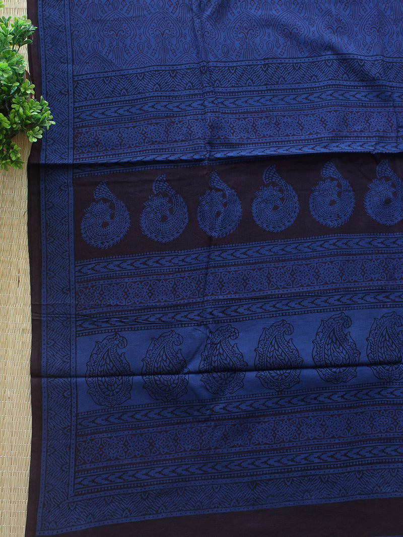 Black Bagh Hand Block Printed Pure Cotton Dress Material