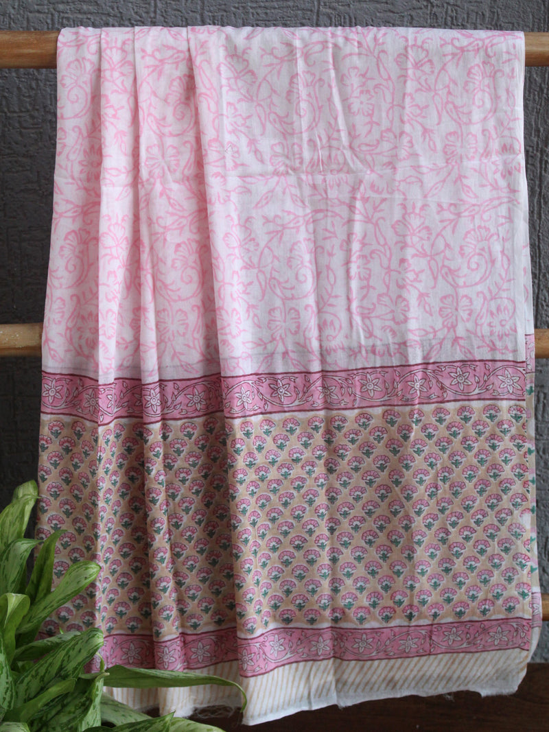 Hand Block Printed Dress Material With Cotton Dupatta