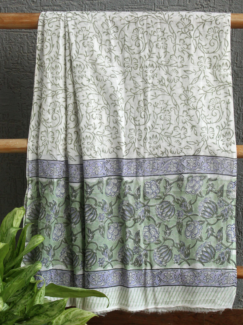 Hand Block Printed Dress Material With Cotton Dupatta