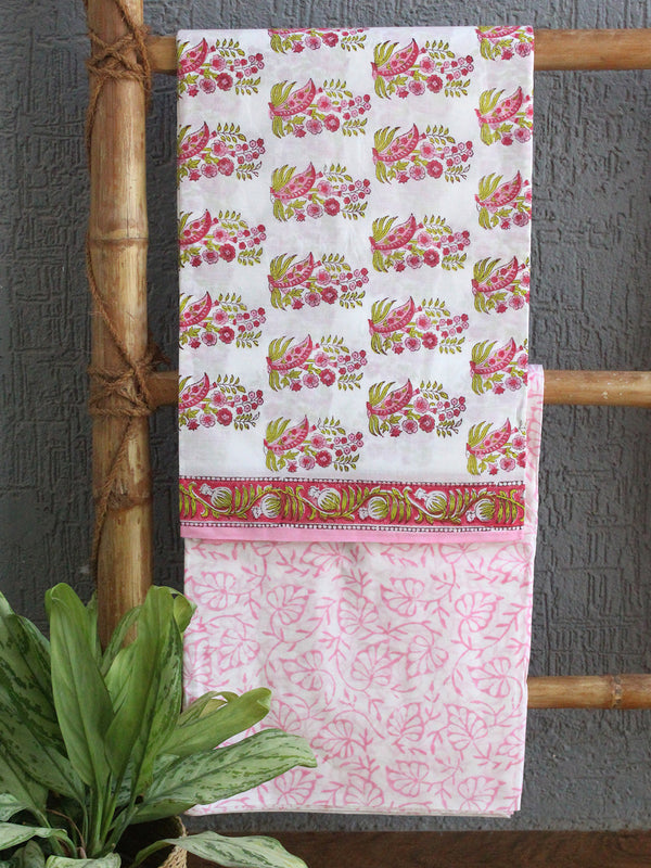 Hand Block Printed Dress Material With Cotton Dupatta