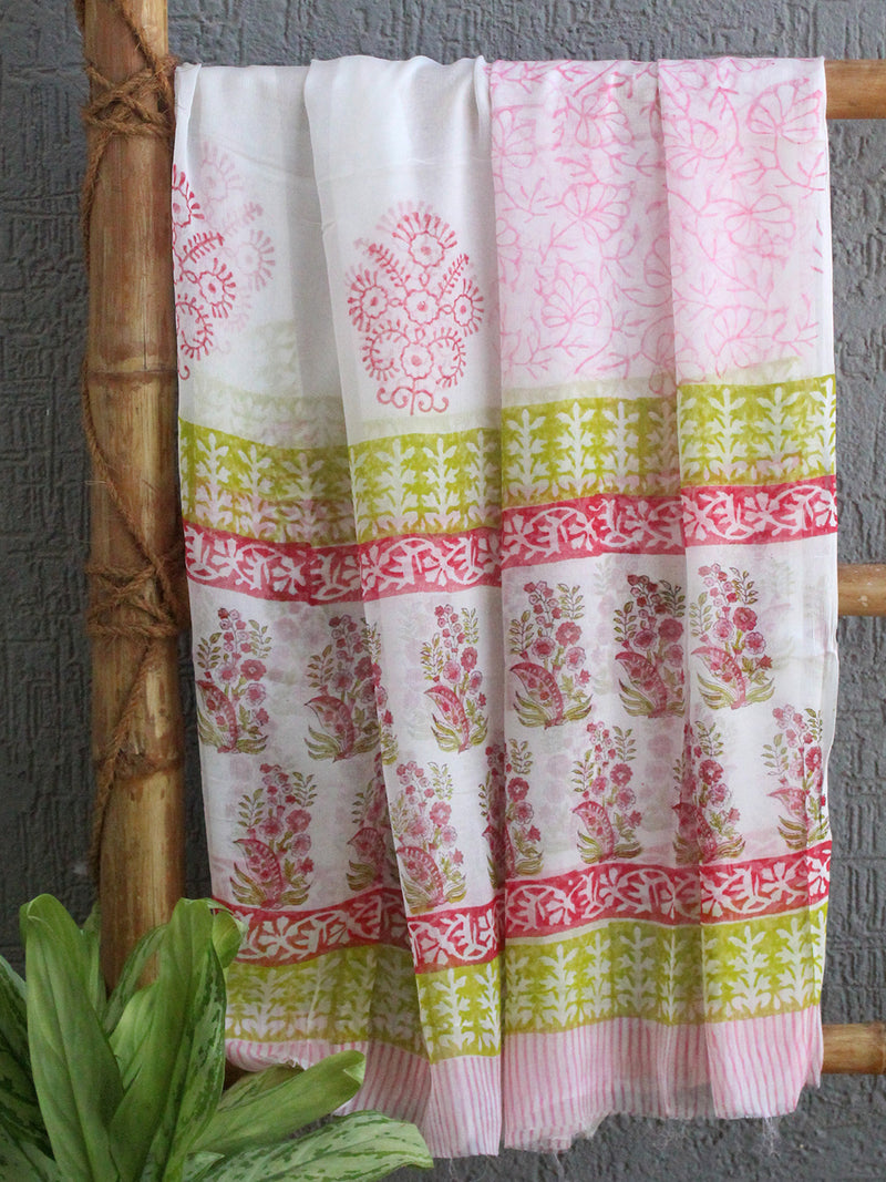 Hand Block Printed Dress Material With Cotton Dupatta