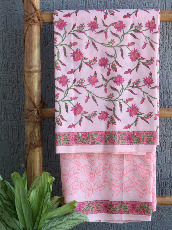 Hand Block Printed Dress Material With Cotton Dupatta