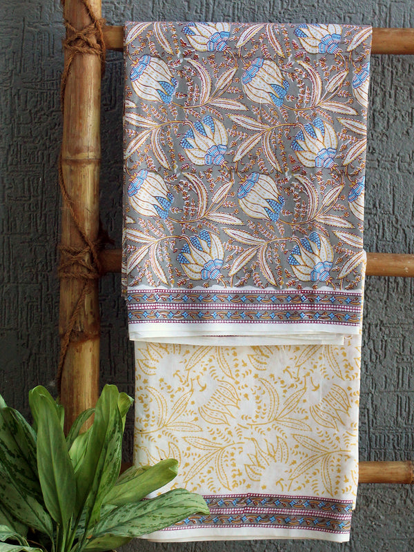 Hand Block Printed Dress Material With Cotton Dupatta