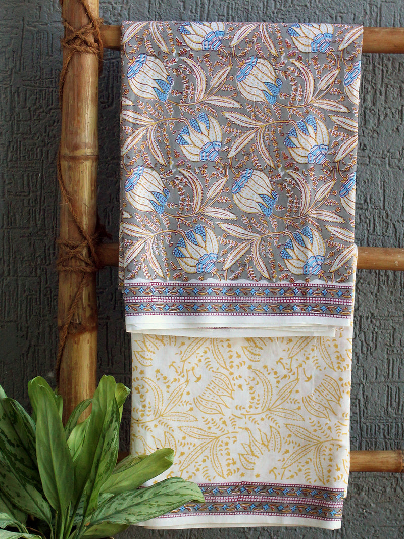 Hand Block Printed Dress Material With Cotton Dupatta