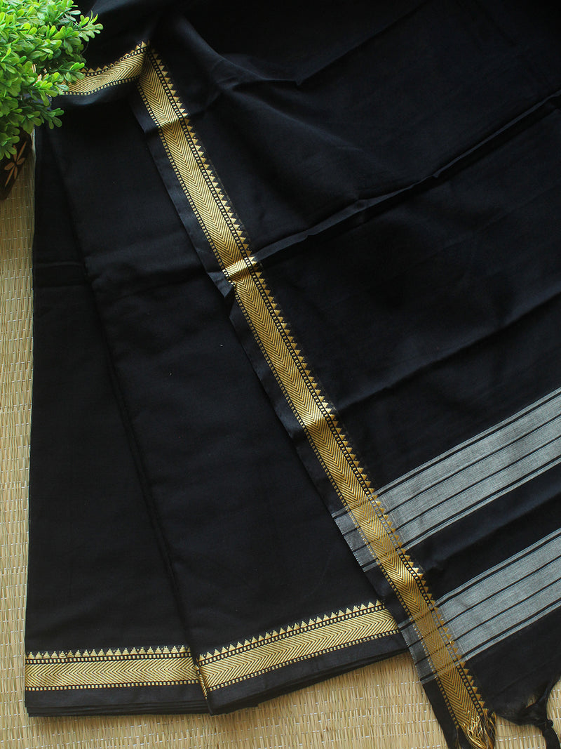 Black Dharwad Cotton Dress Material