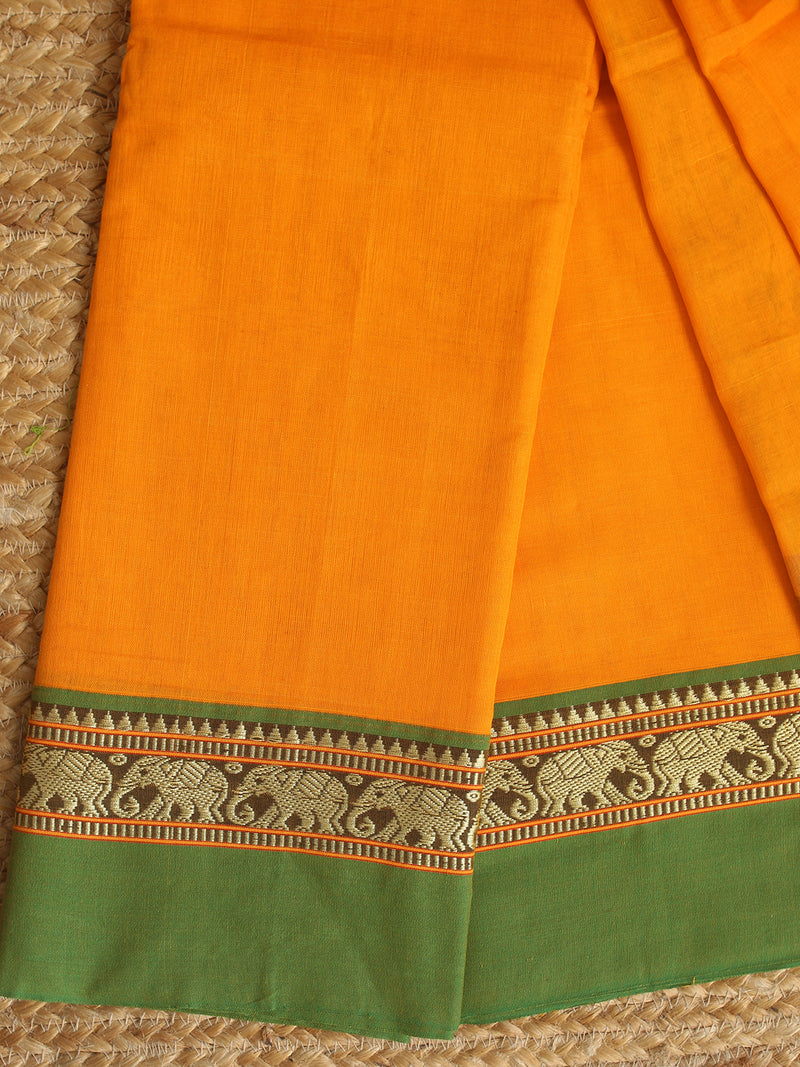 Mango Dharwad Cotton Dress Material With Elephant Borders