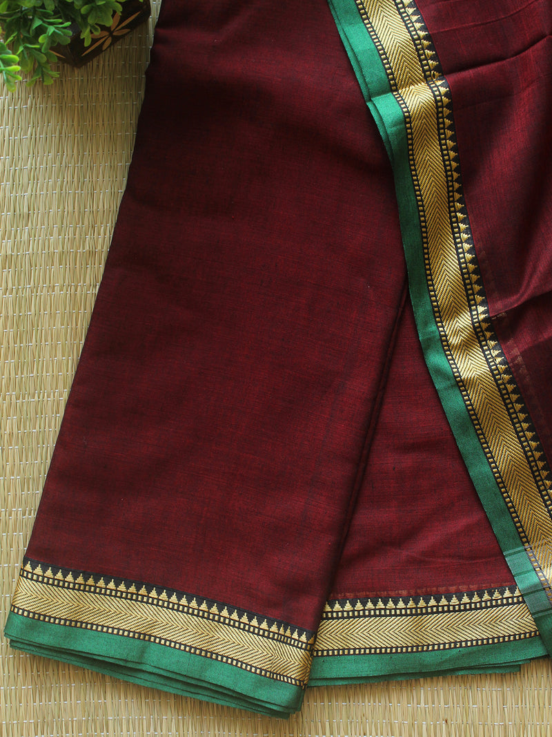 Maroon Dharwad Cotton Dress Material