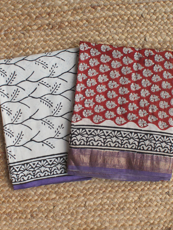 Hand Block Printed Maheshwari Dress Material