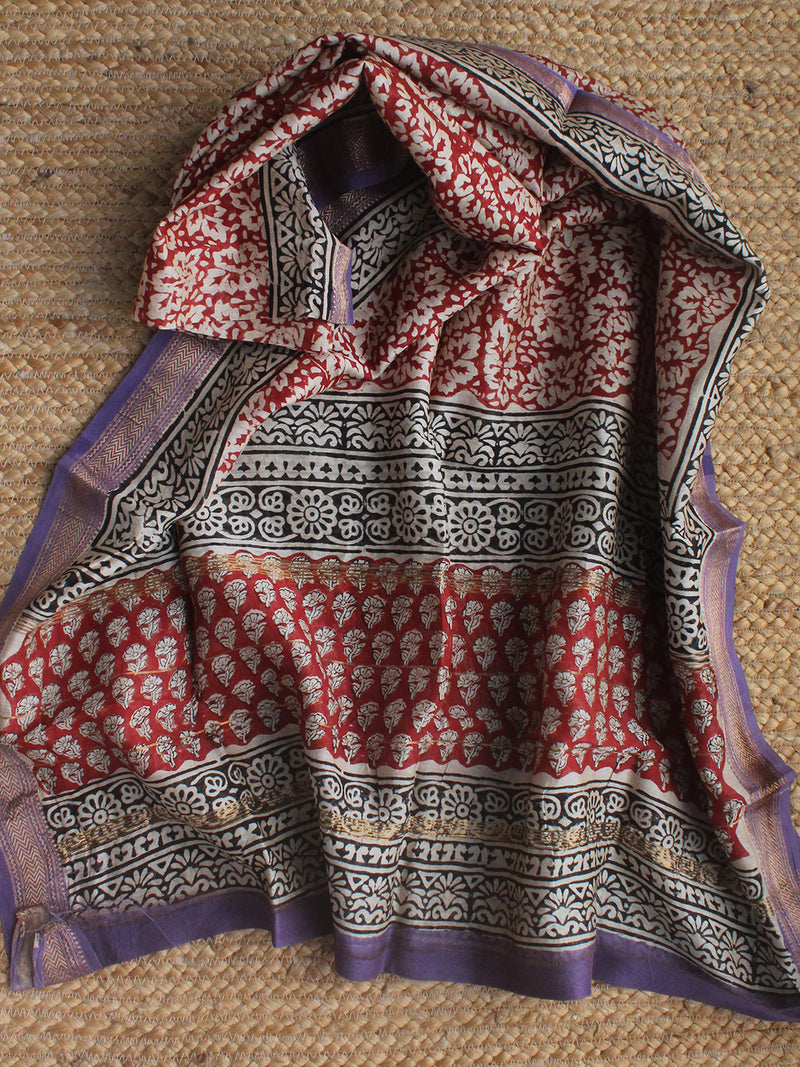 Hand Block Printed Maheshwari Dress Material