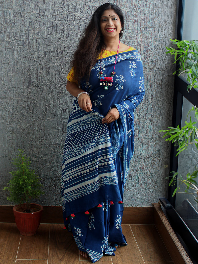 Bagru Hand Block Printed Cotton Saree