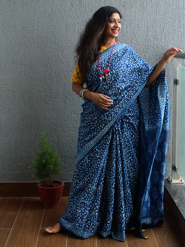 Bagru Hand Block Printed Cotton Saree