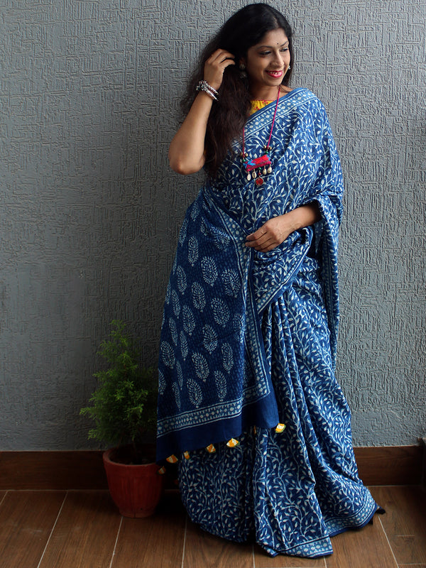 Bagru Hand Block Printed Cotton Saree