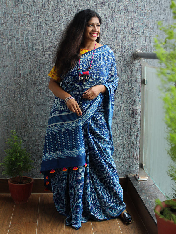 Bagru Hand Block Printed Cotton Saree