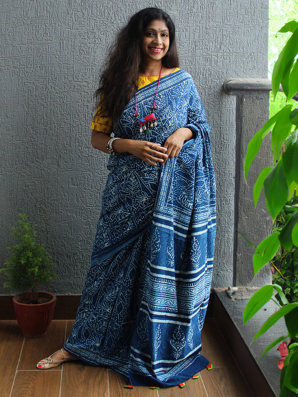 Bagru Hand Block Printed Cotton Saree