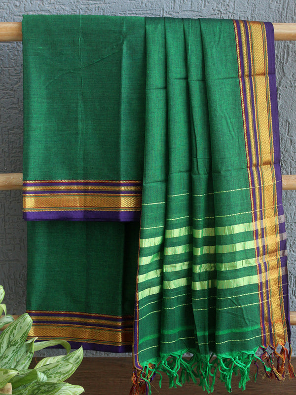 Green Dharwad Cotton Dress Material