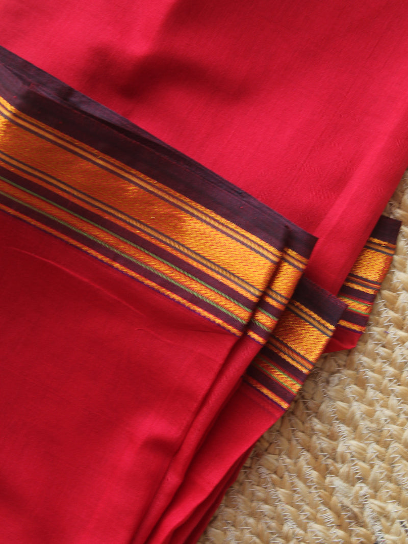 Red Dharwad Cotton Dress Material