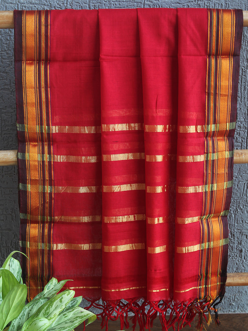 Red Dharwad Cotton Dress Material