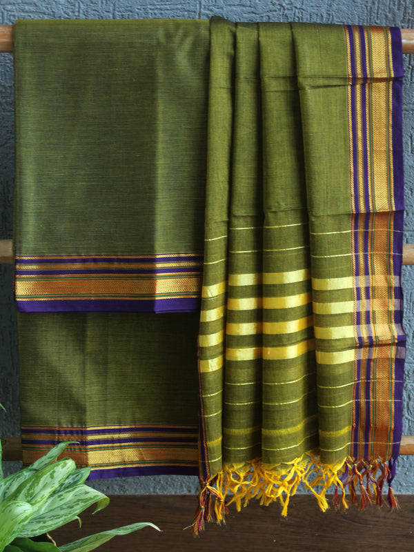 Green Dharwad Cotton Dress Material