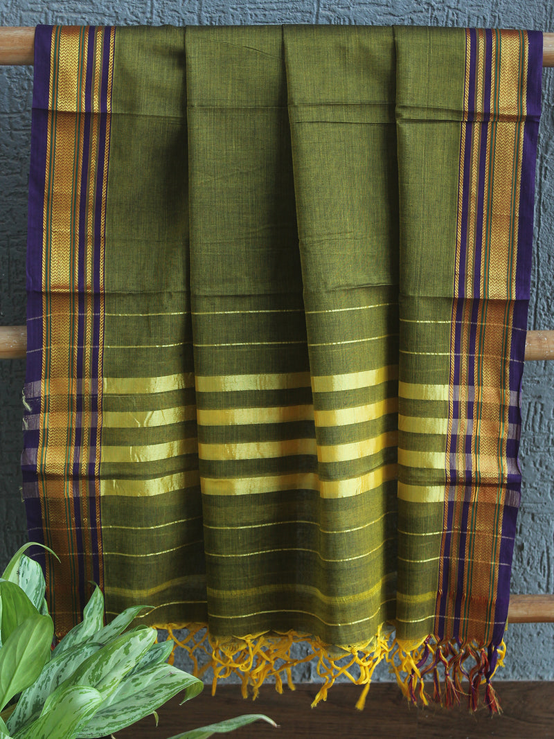 Green Dharwad Cotton Dress Material