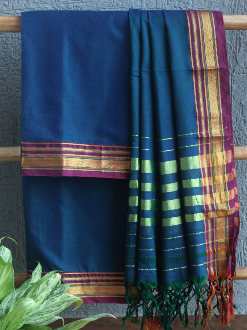 Blue Dharwad Cotton Dress Material