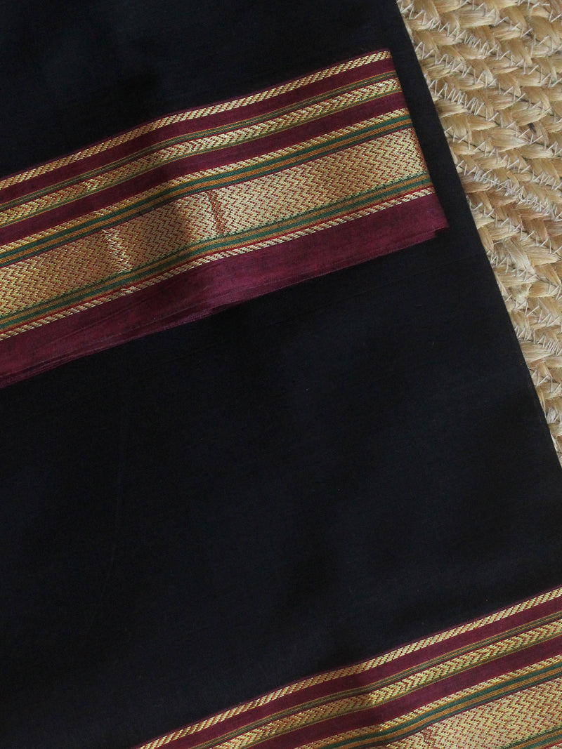 Black Dharwad Cotton Dress Material