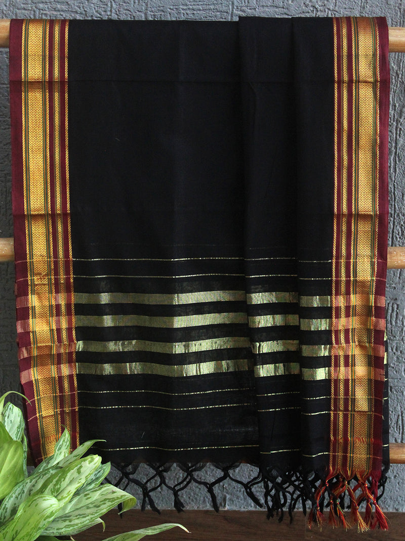 Black Dharwad Cotton Dress Material