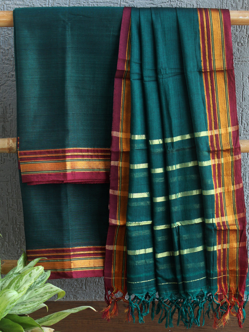 Teal Dharwad Cotton Dress Material