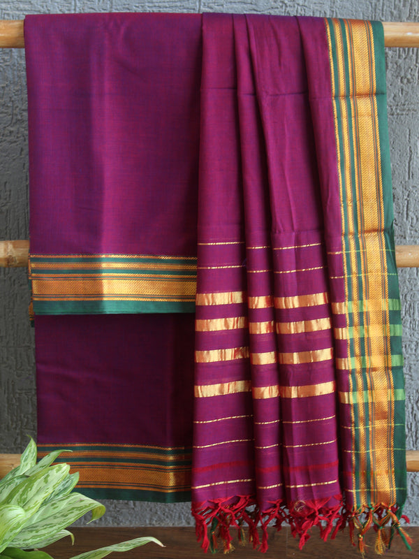 Megenta Dharwad Cotton Dress Material