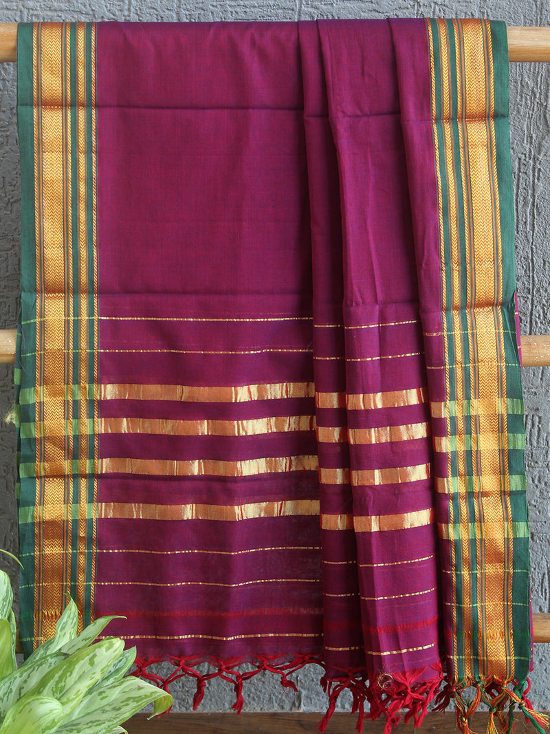 Megenta Dharwad Cotton Dress Material